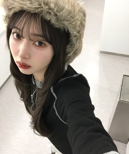 Judin(ジュディン)の「配色ニットトップス【JD】(ニット/セーター・レディース・ブラック・FREE)」の6枚目の写真
