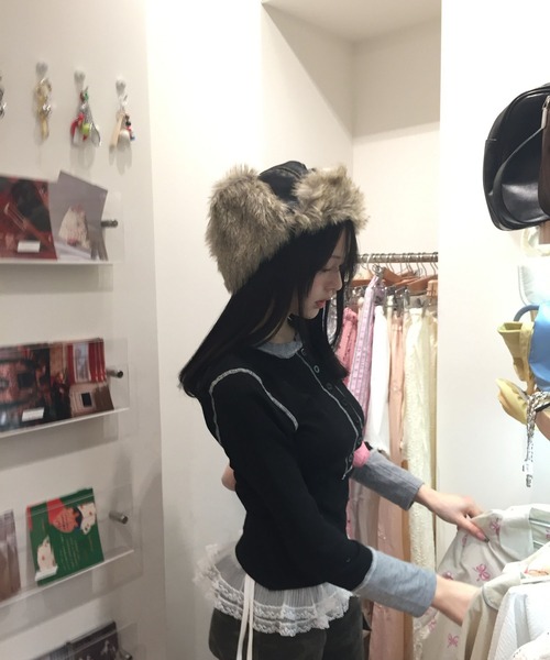Judin(ジュディン)の「配色ニットトップス【JD】(ニット/セーター・レディース・ブラック・FREE)」の15枚目の写真