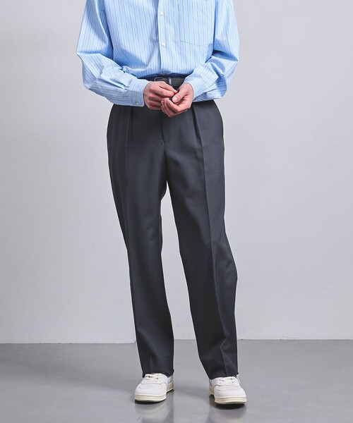 UNITED ARROWS（ユナイテッドアローズ）の「ウールトロピカル 1プリーツ ミリタリートラウザーズ（スラックス・メンズ・ダークグレー/ベージュ・XL/L/M/S）」の3枚目の写真