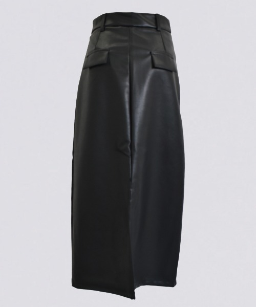 kiehtova（キエトヴァ）の「廃盤【kiehtova】LEATHER CUT TIGHT SKIRT/レザーカットタイトスカート（スカート・レディース・ブラック・M/L）」の2枚目の写真