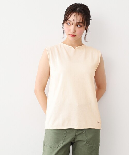 LAURA ASHLEY(ローラアシュレイ)の「【カラー追加!日本製/ワンマイルウエア】コツトン コンパクトヤーン ベスト(ベスト・レディース・ホワイト系/グリーン/ベージュ/アイボリー/グレー/ワインレッド・38)」の3枚目の写真