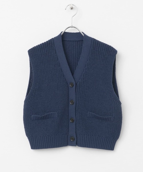 SENSE OF PLACE by URBAN RESEARCH（センスオブプレイスバイアーバンリサーチ）の「クロップドニットベスト（ベスト・レディース・チャコールグレー/アイボリー/ネイビー・ONE）」の21枚目の写真