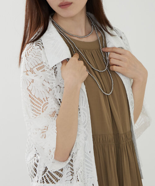 NAO(ナオ)の「【春夏トレンドキーワード/lace】ショート丈レースシャツ(シャツ/ブラウス・レディース・ブラック/オフホワイト/アイボリー・FREE)」の8枚目の写真