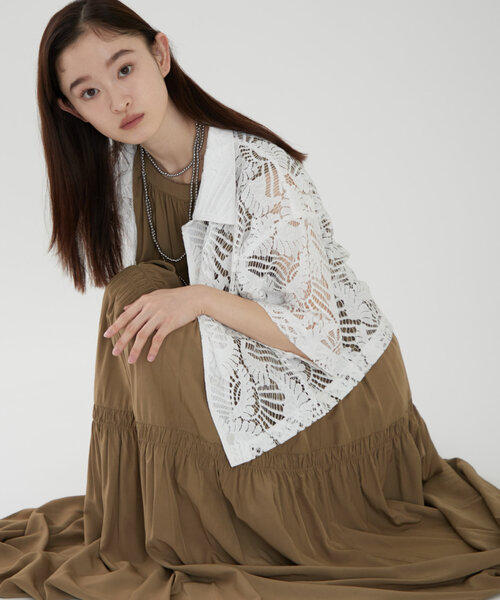 NAO(ナオ)の「【春夏トレンドキーワード/lace】ショート丈レースシャツ(シャツ/ブラウス・レディース・ブラック/オフホワイト/アイボリー・FREE)」の9枚目の写真