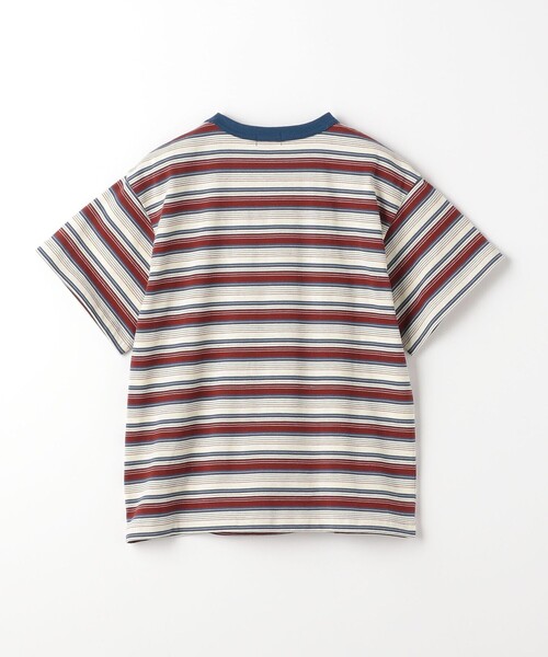 green label relaxing（グリーンレーベルリラクシング）の「ボーダー ビッグ Tシャツ / キッズ  100cm-160cm（Tシャツ/カットソー・キッズ・ライトブルー/ブラック/オレンジ系その他・160cm/110cm/100cm/120cm/130cm/140cm/150cm）」の5枚目の写真