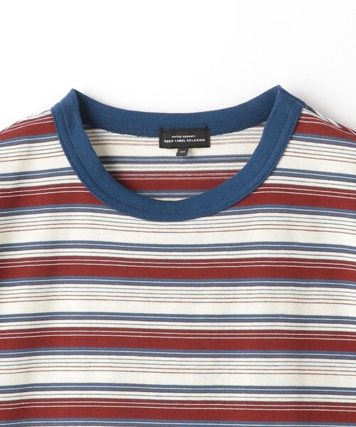 green label relaxing（グリーンレーベルリラクシング）の「ボーダー ビッグ Tシャツ / キッズ  100cm-160cm（Tシャツ/カットソー・キッズ・ライトブルー/ブラック/オレンジ系その他・160cm/110cm/100cm/120cm/130cm/140cm/150cm）」の6枚目の写真