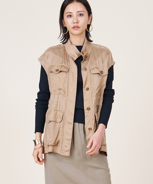 marmors（マルモア）の「【marmors】military gilet（ベスト・レディース・カーキ/ベージュ・36）」の2枚目の写真