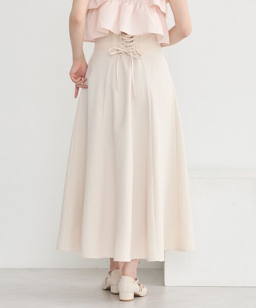 earth music&ecology(アースミュージックアンドエコロジー)の「バックレースアップスカート(スカート・レディース・グレー/ブルー系その他7/ブラック/アイボリー・M/S)」の2枚目の写真