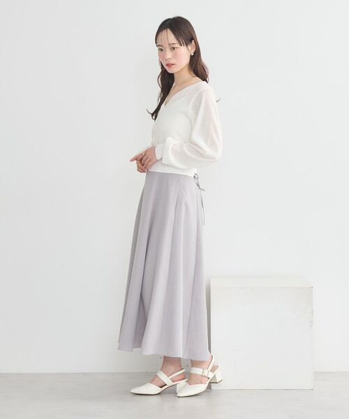 earth music&ecology(アースミュージックアンドエコロジー)の「バックレースアップスカート(スカート・レディース・グレー/ブルー系その他7/ブラック/アイボリー・M/S)」の8枚目の写真