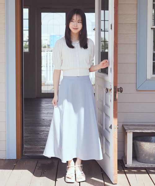 earth music&ecology(アースミュージックアンドエコロジー)の「バックレースアップスカート(スカート・レディース・グレー/ブルー系その他7/ブラック/アイボリー・M/S)」の11枚目の写真