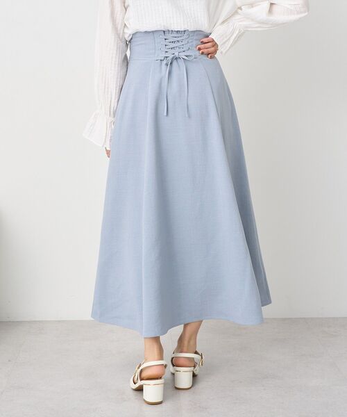 earth music&ecology(アースミュージックアンドエコロジー)の「バックレースアップスカート(スカート・レディース・グレー/ブルー系その他7/ブラック/アイボリー・M/S)」の14枚目の写真