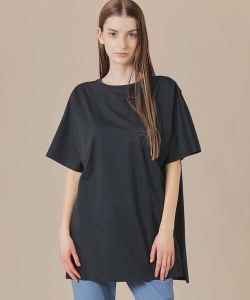 MACKINTOSH LONDON（マッキントッシュ ロンドン）の「【The Essential Collection】プレーティング天竺半袖ロングＴシャツ（Tシャツ/カットソー・レディース・ブルー系その他4/オフホワイト/イエロー/ネイビー・38）」の2枚目の写真