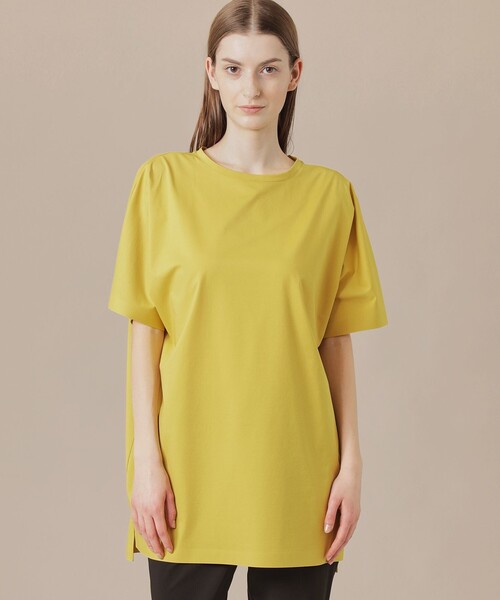 MACKINTOSH LONDON（マッキントッシュ ロンドン）の「【The Essential Collection】プレーティング天竺半袖ロングＴシャツ（Tシャツ/カットソー・レディース・ブルー系その他4/オフホワイト/イエロー/ネイビー・38）」の4枚目の写真