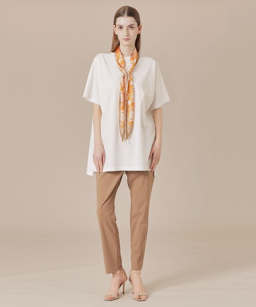 MACKINTOSH LONDON（マッキントッシュ ロンドン）の「【The Essential Collection】プレーティング天竺半袖ロングＴシャツ（Tシャツ/カットソー・レディース・ブルー系その他4/オフホワイト/イエロー/ネイビー・38）」の5枚目の写真