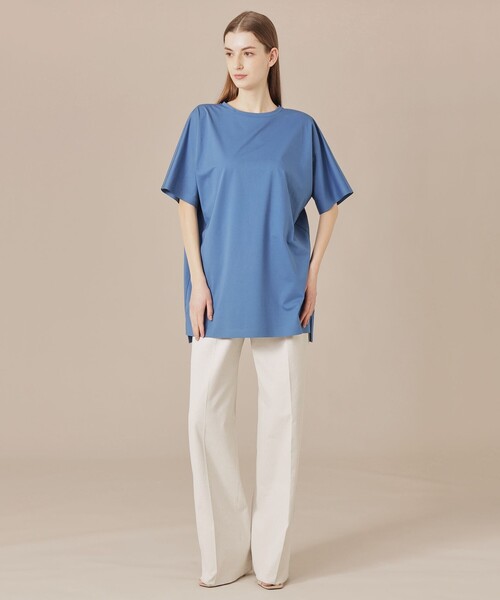 MACKINTOSH LONDON（マッキントッシュ ロンドン）の「【The Essential Collection】プレーティング天竺半袖ロングＴシャツ（Tシャツ/カットソー・レディース・ブルー系その他4/オフホワイト/イエロー/ネイビー・38）」の6枚目の写真