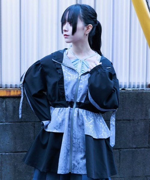 axes femme poetique フラワーキルティングブルゾン ブラック axes femme poetique フラワーキルティングブルゾン ブラック