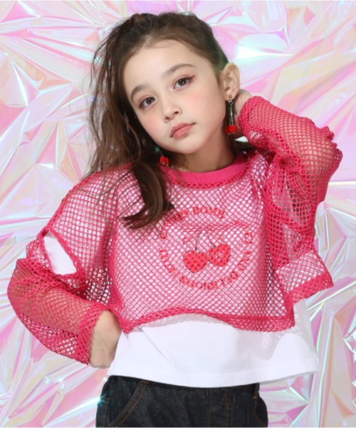 セール】メッシュ ロンT×Tシャツ セット 0201K（アンサンブル