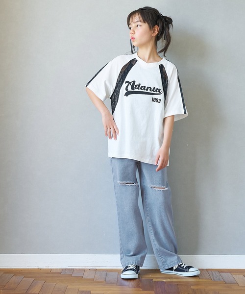 coca(coca)(コカ)の「【WEB限定セール】キッズ ダメージ加工デニムロングパンツ(デニムパンツ・キッズ・ブラック/ライトブルー・120/130/140/150)」の10枚目の写真