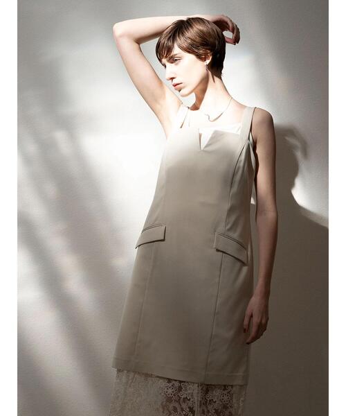 Te chichi(テチチ)の「レースレイヤードジャンスカ《2025spring catalog item》(ワンピース・レディース・オフホワイト/チャコールグレー・F)」の1枚目の写真