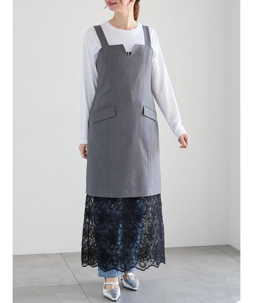 Te chichi(テチチ)の「レースレイヤードジャンスカ《2025spring catalog item》(ワンピース・レディース・オフホワイト/チャコールグレー・F)」の7枚目の写真