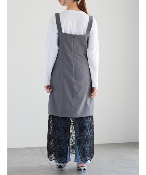 Te chichi(テチチ)の「レースレイヤードジャンスカ《2025spring catalog item》(ワンピース・レディース・オフホワイト/チャコールグレー・F)」の9枚目の写真
