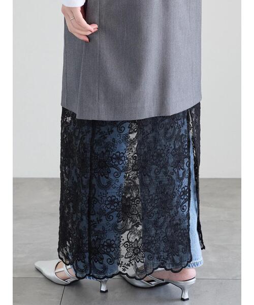 Te chichi(テチチ)の「レースレイヤードジャンスカ《2025spring catalog item》(ワンピース・レディース・オフホワイト/チャコールグレー・F)」の13枚目の写真