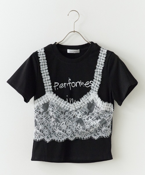 ROOPTOKYO(ループトウキョウ)の「2WAYレースビスチェ Tシャツ 秋物 秋服 2026年秋冬(Tシャツ/カットソー・レディース・ブラック/ホワイト/グレー・FREE)」の13枚目の写真