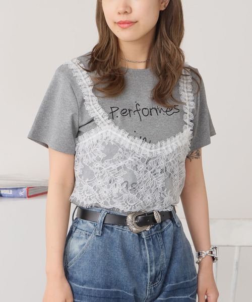 ROOPTOKYO(ループトウキョウ)の「2WAYレースビスチェ Tシャツ 秋物 秋服 2026年秋冬(Tシャツ/カットソー・レディース・ブラック/ホワイト/グレー・FREE)」の15枚目の写真
