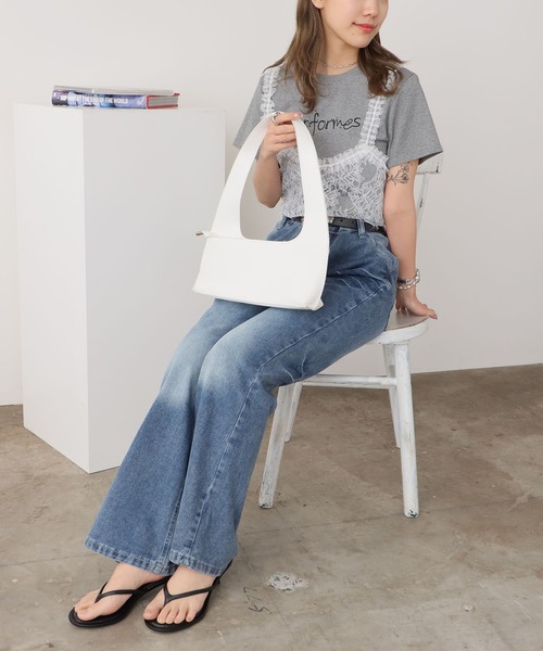 ROOPTOKYO(ループトウキョウ)の「2WAYレースビスチェ Tシャツ 秋物 秋服 2026年秋冬(Tシャツ/カットソー・レディース・ブラック/ホワイト/グレー・FREE)」の18枚目の写真