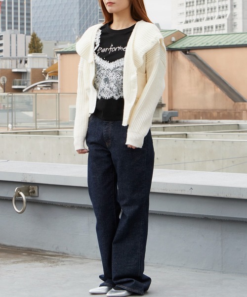 ROOPTOKYO(ループトウキョウ)の「2WAYレースビスチェ Tシャツ 秋物 秋服 2026年秋冬(Tシャツ/カットソー・レディース・ブラック/ホワイト/グレー・FREE)」の21枚目の写真