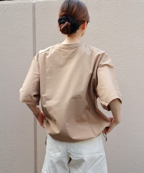 THOUSAND MILE（サウザンドマイル）の「THOUSAND MILE/サウザンドマイル　ドローコードTEE　 SHORTSLEEVE DRAWCORD TEE（Tシャツ/カットソー・メンズ・ベージュ/ブラック・M/S/L）」の16枚目の写真
