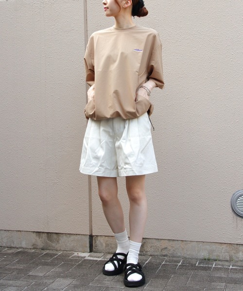 THOUSAND MILE（サウザンドマイル）の「THOUSAND MILE/サウザンドマイル　ドローコードTEE　 SHORTSLEEVE DRAWCORD TEE（Tシャツ/カットソー・メンズ・ベージュ/ブラック・M/S/L）」の18枚目の写真