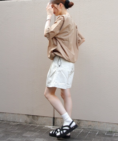 THOUSAND MILE（サウザンドマイル）の「THOUSAND MILE/サウザンドマイル　ドローコードTEE　 SHORTSLEEVE DRAWCORD TEE（Tシャツ/カットソー・メンズ・ベージュ/ブラック・M/S/L）」の20枚目の写真