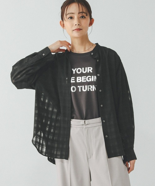 セール】アソート柄シアーシャツ/288604（シャツ/ブラウス）｜GLOBAL