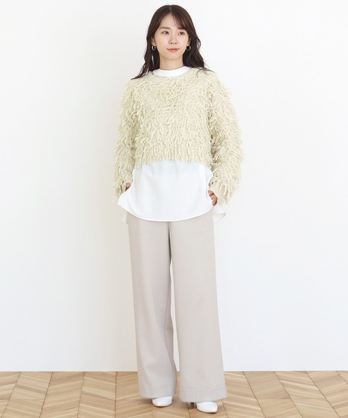 Aletta vita(アレッタビータ)の「ループツイスト編みニットプルオーバー(ニット/セーター・レディース・ダークグリーン/ベージュ・M)」の12枚目の写真