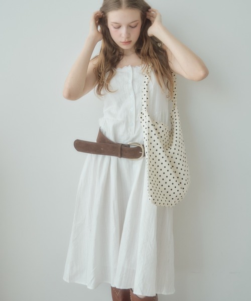 Birthday room(バースデイルーム)の「コットンキャミワンピース/cotton camisole onepiece(ワンピース・レディース・ホワイト・FREE)」の3枚目の写真