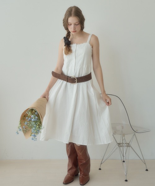 Birthday room(バースデイルーム)の「コットンキャミワンピース/cotton camisole onepiece(ワンピース・レディース・ホワイト・FREE)」の6枚目の写真