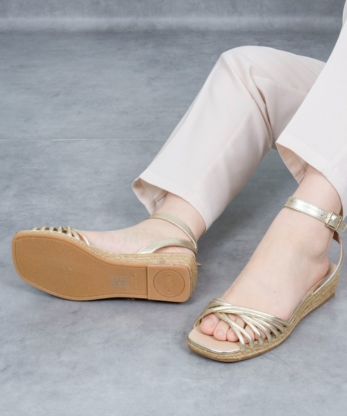 GAIMO（ガイモ）の「【GAIMO/ガイモ】エスパドリーユ 　ウェッジサンダル（サンダル・レディース・グレー/ゴールド・36/37/38/39）」の11枚目の写真