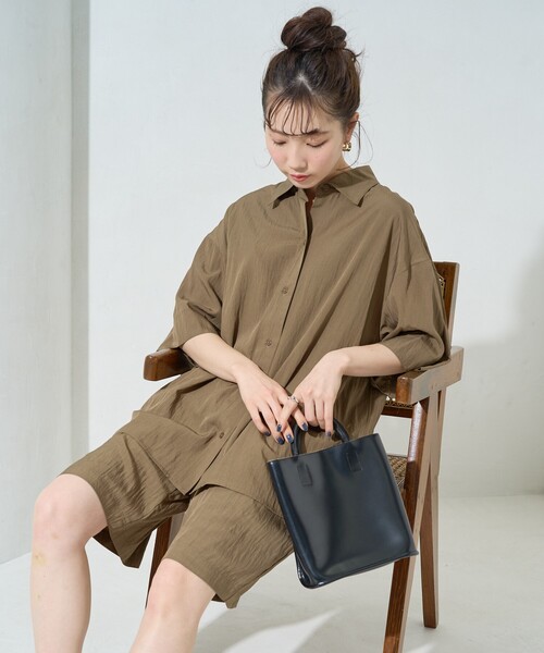 FREAK'S STORE(フリークスストア)の「限定展開 ワッシャー加工 半袖 シャツ ショーツ セットアップ(その他パンツ・レディース・ブラック/ネイビー/ブラウン/ナチュラル・SMALL/MEDIUM)」の20枚目の写真