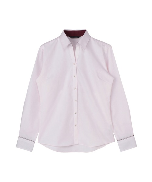 TOKYO SHIRTS(トウキョウシャツ)の「透け防止 形態安定ノーアイロン スキッパー 長袖ビジネスワイシャツ(ビジネスシャツ・レディース・ピンク・LL/M/L/XS/S/XL)」の1枚目の写真