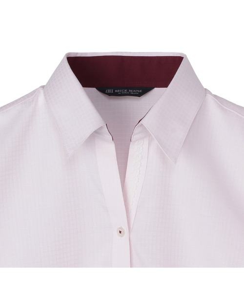 TOKYO SHIRTS(トウキョウシャツ)の「透け防止 形態安定ノーアイロン スキッパー 長袖ビジネスワイシャツ(ビジネスシャツ・レディース・ピンク・LL/M/L/XS/S/XL)」の3枚目の写真