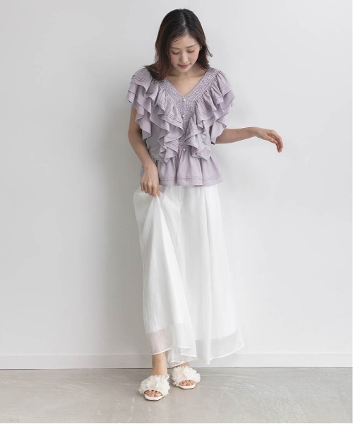 セール】シフォンフラワーミュールサンダル（サンダル）｜RANDA