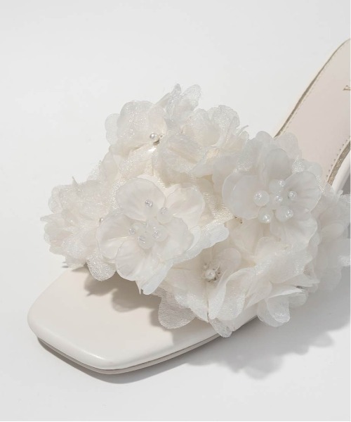 セール】シフォンフラワーミュールサンダル（サンダル）｜RANDA