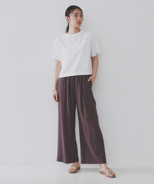 OPAQUE.CLIP（オペークドットクリップ）の「バックフレアショートTシャツ【洗濯機洗い可】（Tシャツ/カットソー・レディース・ホワイト/グリーン/ブラック/ブラウン系その他・38/40/42/36）」の12枚目の写真