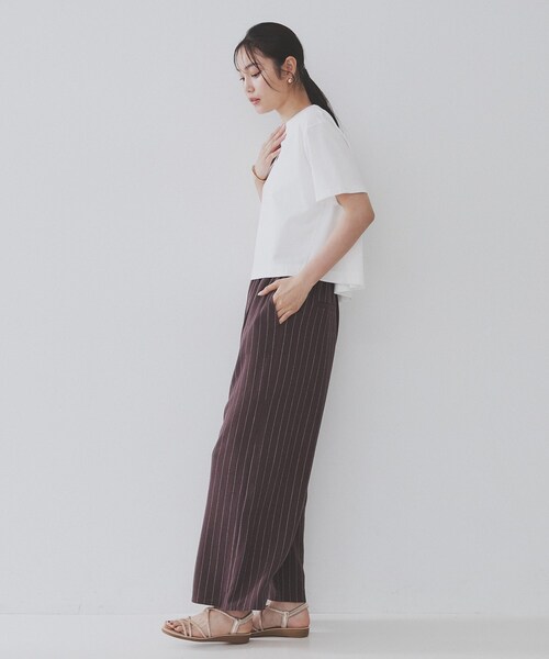 OPAQUE.CLIP（オペークドットクリップ）の「バックフレアショートTシャツ【洗濯機洗い可】（Tシャツ/カットソー・レディース・ホワイト/グリーン/ブラック/ブラウン系その他・38/40/42/36）」の13枚目の写真