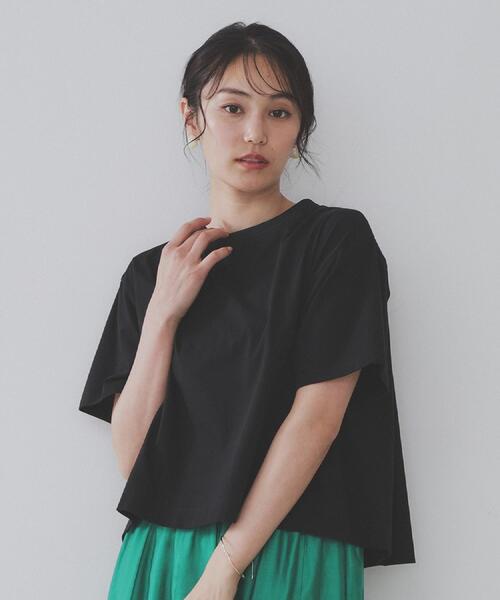 OPAQUE.CLIP（オペークドットクリップ）の「バックフレアショートTシャツ【洗濯機洗い可】（Tシャツ/カットソー・レディース・ホワイト/グリーン/ブラック/ブラウン系その他・38/40/42/36）」の15枚目の写真