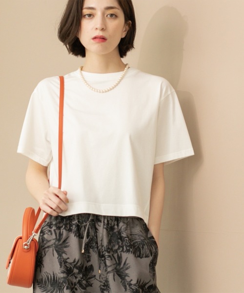 OPAQUE.CLIP（オペークドットクリップ）の「バックフレアショートTシャツ【洗濯機洗い可】（Tシャツ/カットソー・レディース・ホワイト/グリーン/ブラック/ブラウン系その他・38/40/42/36）」の5枚目の写真