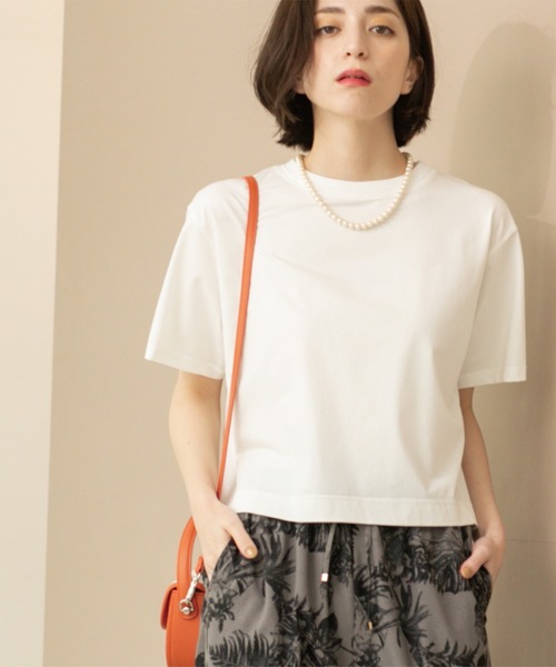 OPAQUE.CLIP（オペークドットクリップ）の「バックフレアショートTシャツ【洗濯機洗い可】（Tシャツ/カットソー・レディース・ホワイト/グリーン/ブラック/ブラウン系その他・38/40/42/36）」の8枚目の写真