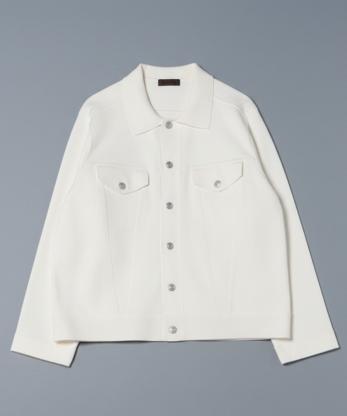 Rinascente(リナシェンテ)の「【Rinascente/リナシェンテ】Tracker Knit Jacket ""BILL"" トラッカージャケット ニット(ニット/セーター・メンズ・ネイビー/ホワイト/ライトグレー/ブラック・MEDIUM/LARGE/X-LARGE)」の2枚目の写真