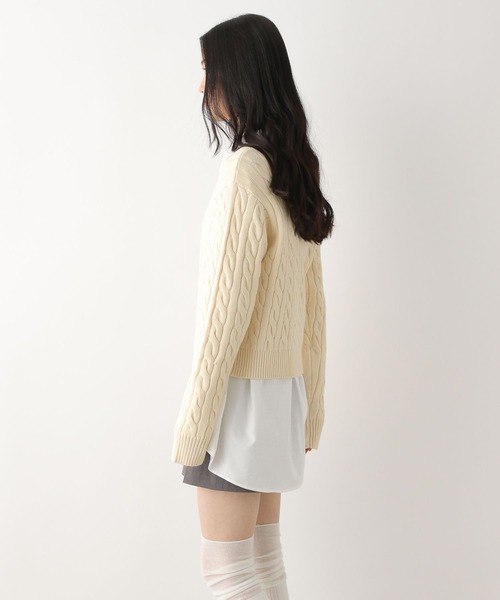 Heather(ヘザー)の「【POLO BCS(ポロ・ビーシーエス)】ケーブルニット 320002(ニット/セーター・レディース・アイボリー/グリーン/ピンク/グレー/ベージュ・FREE)」の14枚目の写真